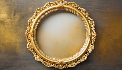 antique circle frame gold isolated generative ai