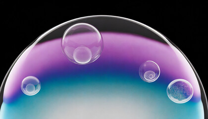 3d render of soap bubbles isolated with transparent