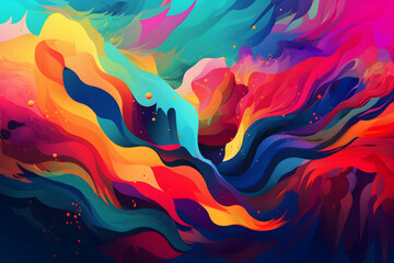 bright dynamic flowing colorful lines