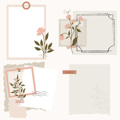 Vector set of aesthetic journal and scrapbooking sticker elements