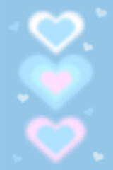 Poster with hearts blurred in Y2K style