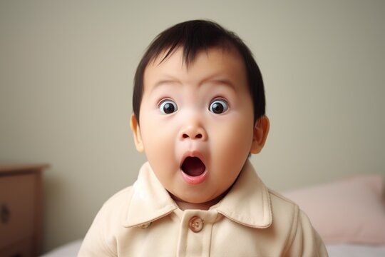 cute baby with a surprised and beautiful face