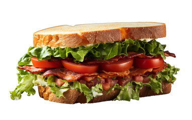 Classic BLT Sandwich on transparent background.