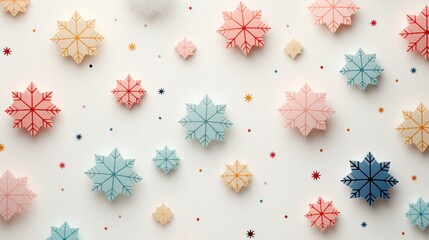 New Design a minimalistic Christmas snowflake pattern with soft pastel colors AI generated illustration