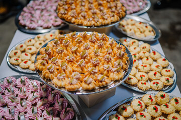 assortment desserts of maltese cookie at market, bakery storefront