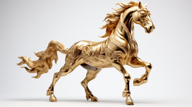 golden horse statuette, a symbol of elegance.