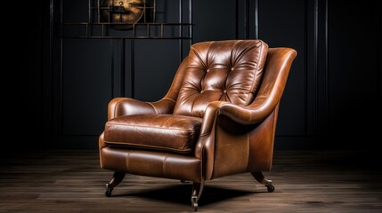 leather armchair on wheels, merging comfort with mobility.