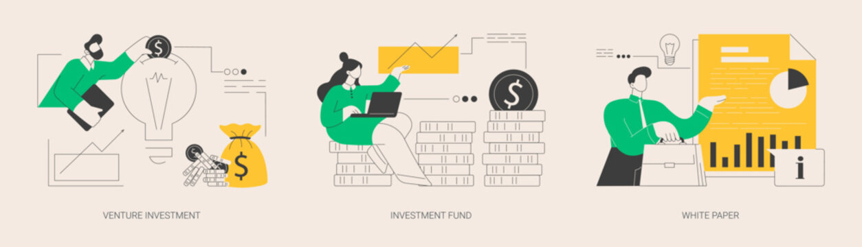 Startup financing abstract concept vector illustrations.