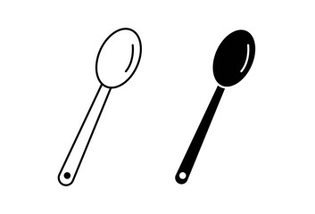 Spoon vector icon set. vector illustration