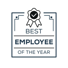 (Best employee of the year) certificated badge, vector illustration.