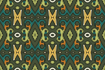 Ethnic abstract ikat art. Seamless pattern in tribal, folk embroidery, and Mexican style. Aztec geometric art ornament print.Design for carpet, wallpaper, clothing, wrapping, fabric, cover, textile