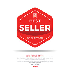 Obraz premium (Best Seller of the year) certificated badge, vector illustration.