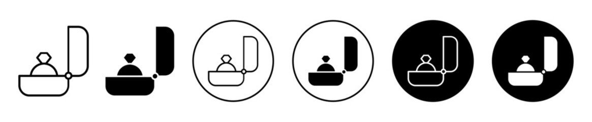 Ring box vector icon illustration set