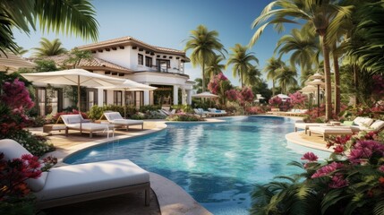 Fototapeta premium a luxurious swimming pool haven.