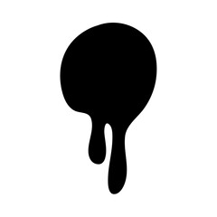 Paint drip circle labels. Black paint liquid. Ink drop 