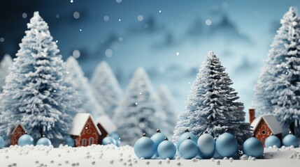 Winter holidays minimalistic background AI generated illustration