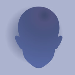 a human head shape with purple gradations