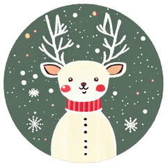winter reindeer cute cartoon
