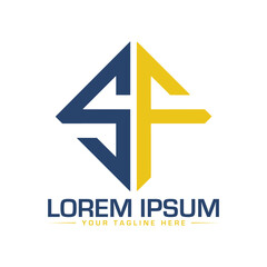 SF Letter Logo Design Unique and Modern Logo Design