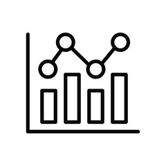 Line Graph icon isolate white background vector stock illustration