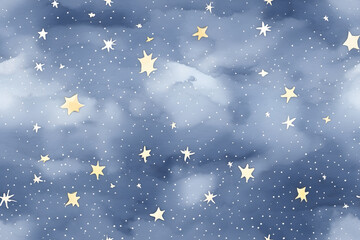 Naklejka premium Seamless pattern texture of stars background