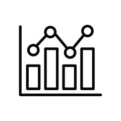 Bar Graph icon isolate white background vector stock illustration