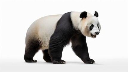 panda full body on white background