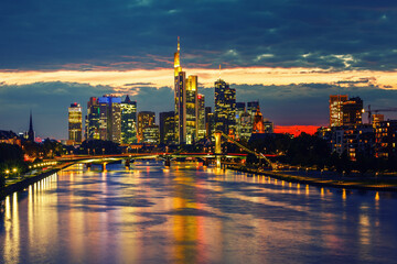 Frankfurt am Main at night, Germany