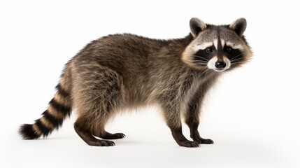 Obraz premium raccoon full body on white background