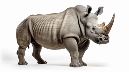 Foto op Canvas rhino full body on white background © Nicolas Swimmer