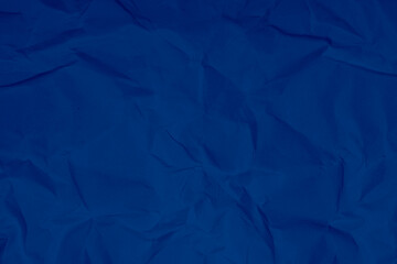 blue crumpled sheet of paper, grunge texture background blue crumpled paper - obrazy, fototapety, plakaty