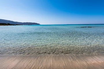 Papier Peint photo  Plage d'Elafonissi, Crète, Grèce Beautiful view of Elafonisi Beach, Chania. The amazing pink beach of Crete. Elafonisi island is like paradise on earth with wonderful beach with pink coral and turquoise waters.