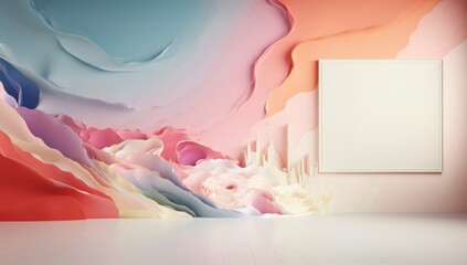 Pastel Blooms: Abstract Flower Collage on a Wall