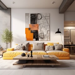 Elegant modern living room furniture arrangement
