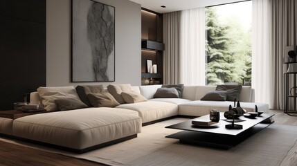 Elegant modern living room furniture arrangement