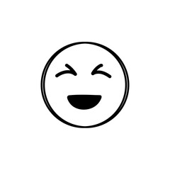 Doodle Emoji face icon. Hand drawn sketch style. 