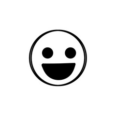 Doodle Emoji face icon. Hand drawn sketch style. 