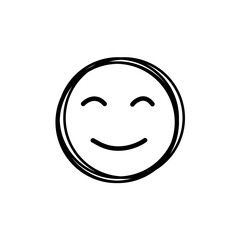 Fototapeta premium Doodle Emoji face icon. Hand drawn sketch style. 