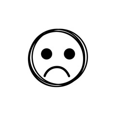 Doodle Emoji face icon. Hand drawn sketch style. 