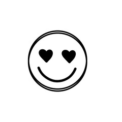 Doodle Emoji face icon. Hand drawn sketch style. 