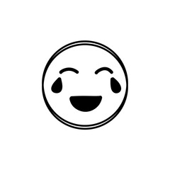 Doodle Emoji face icon. Hand drawn sketch style. 