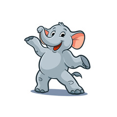 logo illustration smiling cute happy elephant