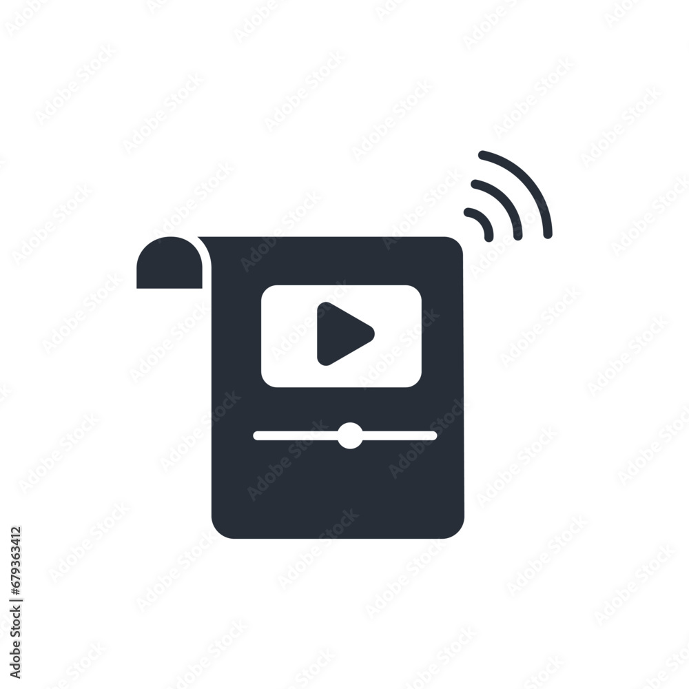 Poster streaming icon. vector.editable stroke.linear style sign for use web design,logo.symbol illustration