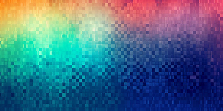 Abstract digital art, rainbow pixels dissipating like smoke