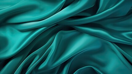 Fototapeta premium Teal silk background seamless pattern and texture