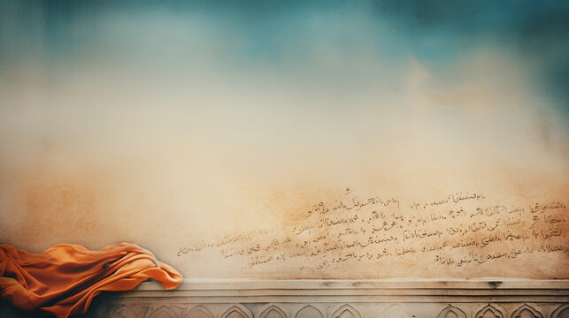 beautiful islam background with transparent arabic abstract caligraphy