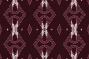 Papier Peint photo Lavable Style bohème African Ikat paisley seamless pattern.geometric ethnic oriental pattern traditional on brown background.Aztec style abstract vector illustration.design texture,fabric,clothing,wrapping,carpet,print