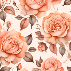 vintage rose seamless pattern, generative ai