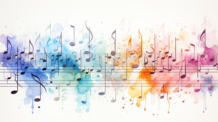 Obraz premium Abstract Colorful Music Background with Watercolor Element. illustration