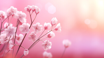 Delicate, small flowers on a pink background.